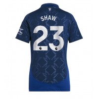 Fotballdrakt Dame Manchester United Luke Shaw #23 Bortedrakt 2024-25 Kortermet